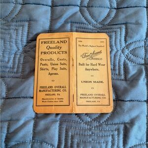 Vintage Freeland Overall Mfg. Co. Notebook